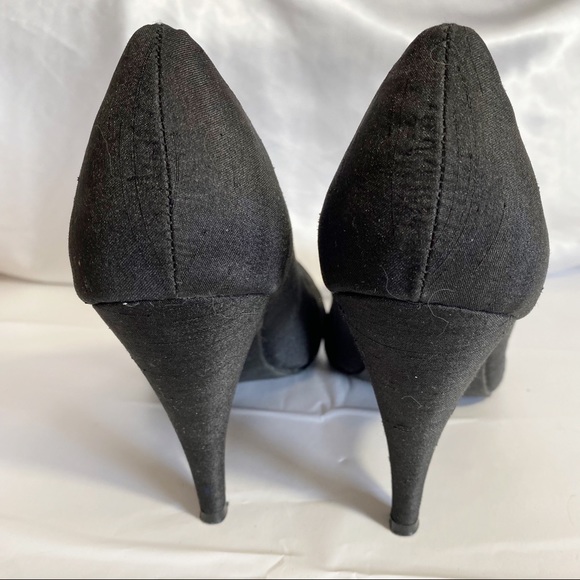 ROCKET DOG black wrap toe detail shantung fabric 4” heel pump shoe 8 1/2 - Picture 5 of 8